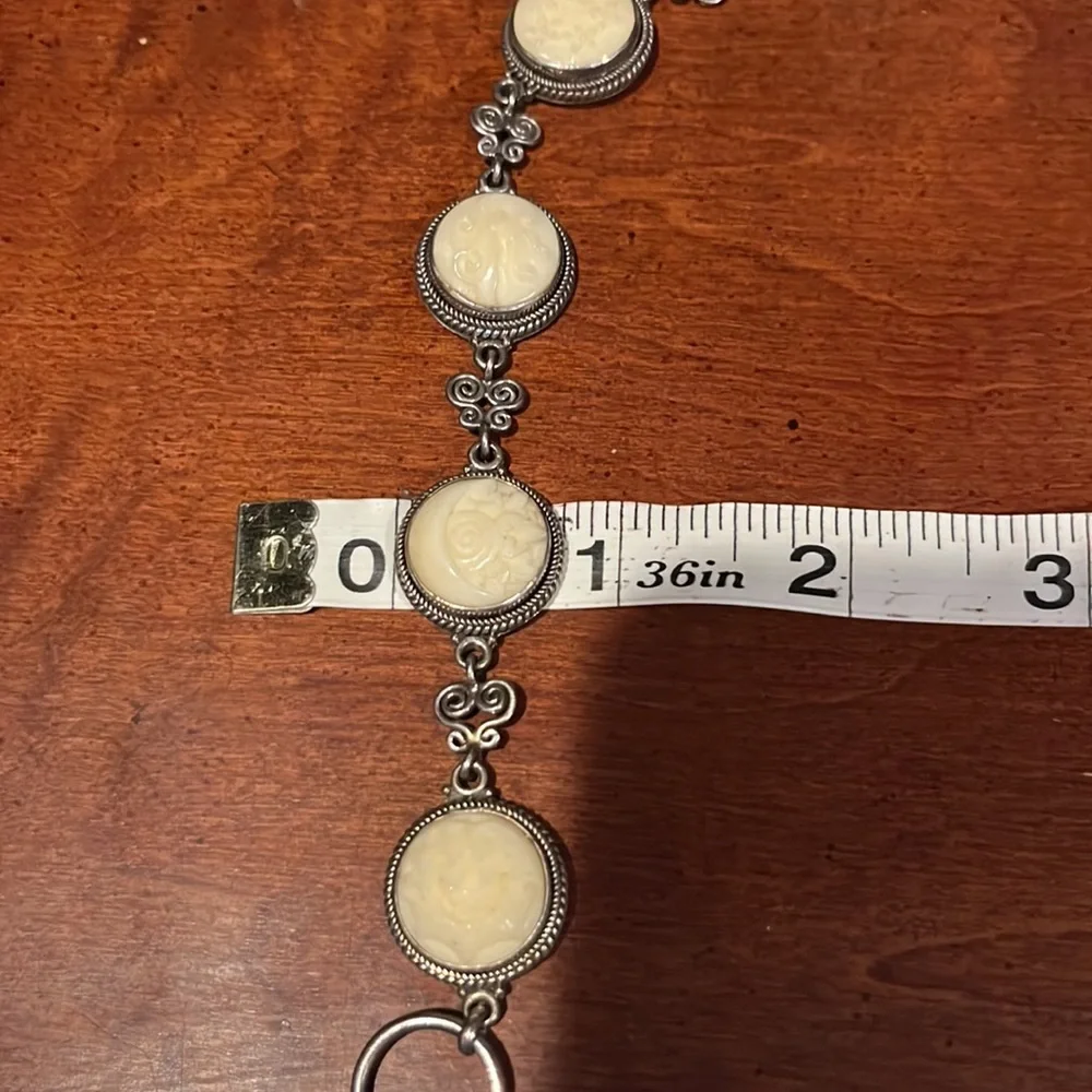 QVC Artisan Crafted Sterling Silver Carved Bone Bracelet - Picture 12 of 12